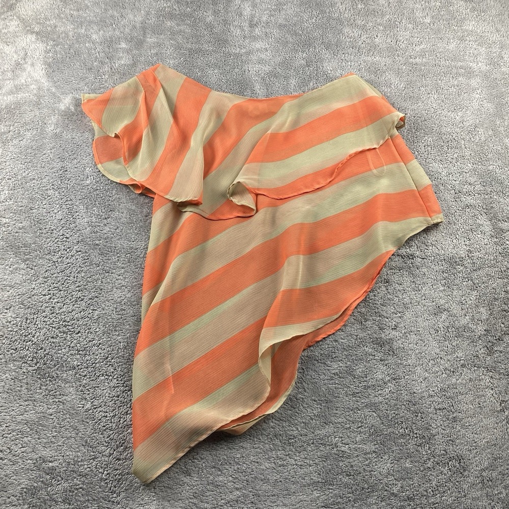 BCBG‎ ENERATION Rufffle Shoulder One Shoulder Top Womens 0 Orange Tan